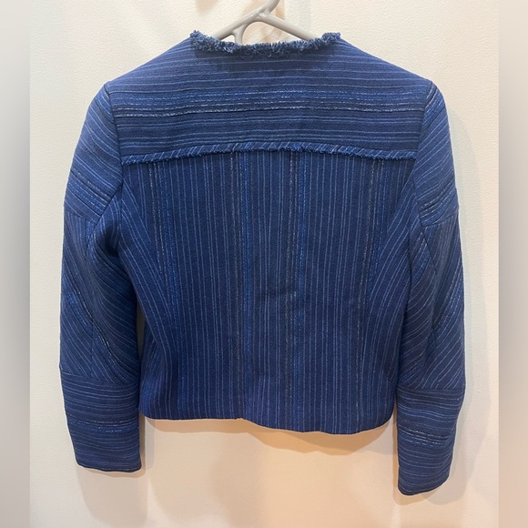 Sandro Blue Quilted Asymmetrical Jacket - Picture 8 of 9